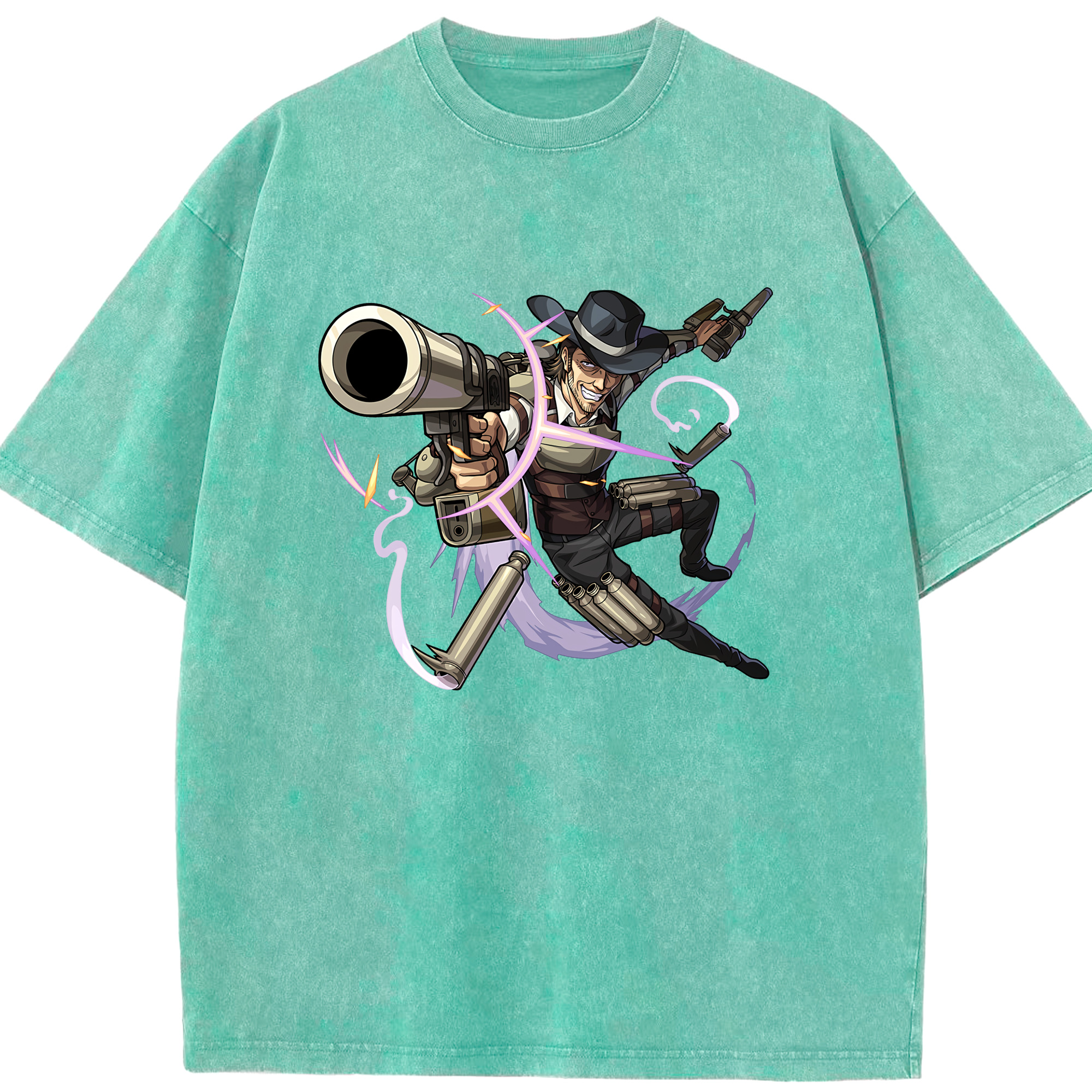 （画像用） 進撃の巨人 ケニー·アッカーマン Attack on Titan Kenny Ackerman 綿100% ヴィンテージ風 半袖Tシャツ（フロントプリント）